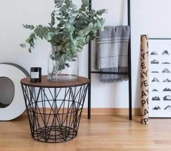 Cozy Living Möbel-Nordic Art Korbstuhl- und Tischset – Stilvolles Wohndekor