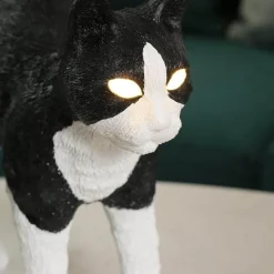 Comfort u0026 Style Beleuchtung-Nordic Cat Table Lamp - Decorative Resin Lighting Fixture