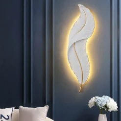 Willow u0026 Whim Beleuchtung-Nordic Feather LED Wall Lamp - Elegant Lighting Fixture