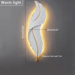 Willow u0026 Whim Beleuchtung-Nordic Feather LED Wall Lamp - Elegant Lighting Fixture