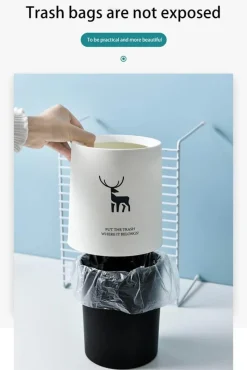 The Culinary Kit Küche & Esszimmer-Nordic Mini Doppelschicht-Desktop-Mülleimer - Stilvoller Büro-Organizer