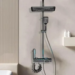 The Blissful Bath Badezimmer-Nordic Piano Key Ambient Light Shower Set - Elegant LED Bathroom Lighting