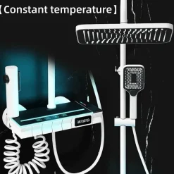 The Blissful Bath Badezimmer-Nordic Piano Key Ambient Light Shower Set - Elegant LED Bathroom Lighting