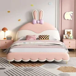 Kinder Cozy Living Kinderzimmermöbel|Möbel-Nordic Princess Rabbit Kinderbett - Gemütliches Kinderbettwäscheset