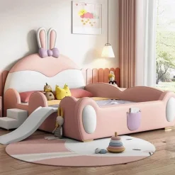 Kinder Cozy Living Kinderzimmermöbel|Möbel-Nordic Princess Rabbit Kinderbett - Gemütliches Kinderbettwäscheset