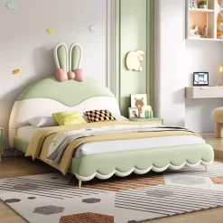 Kinder Cozy Living Kinderzimmermöbel|Möbel-Nordic Princess Rabbit Kinderbett - Gemütliches Kinderbettwäscheset