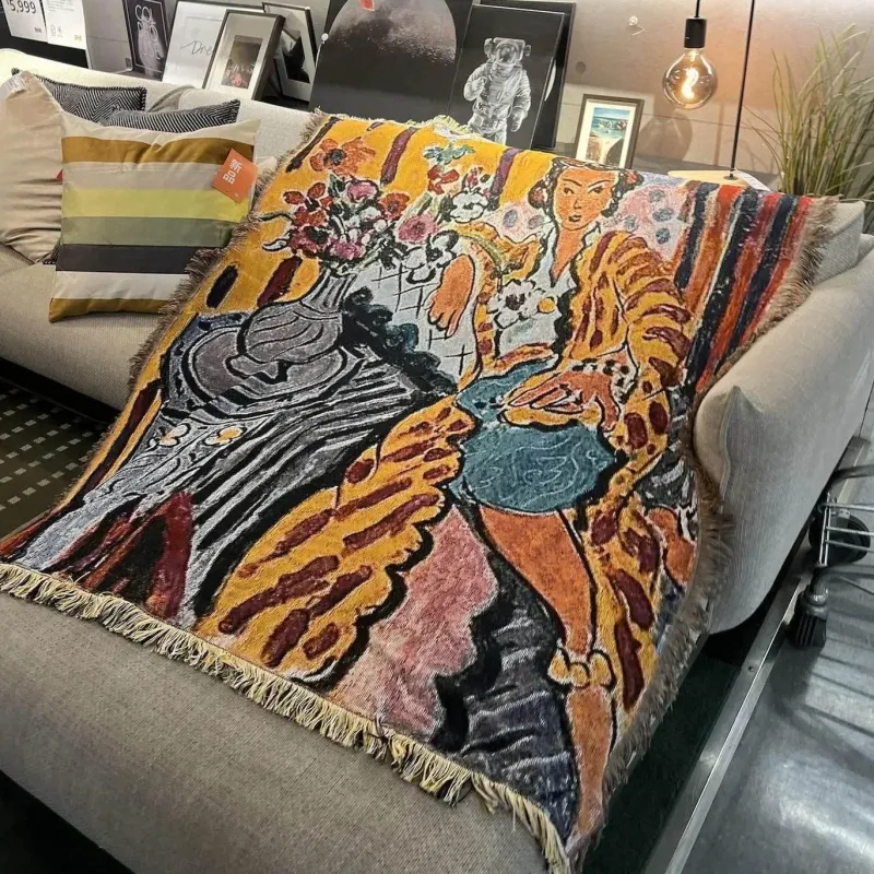 Warm Embrace Bettzeug-Nordische abstrakte Decke – Vielseitiges Outdoor-Dekor