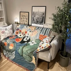 Warm Embrace Bettzeug-Nordische abstrakte Decke – Vielseitiges Outdoor-Dekor