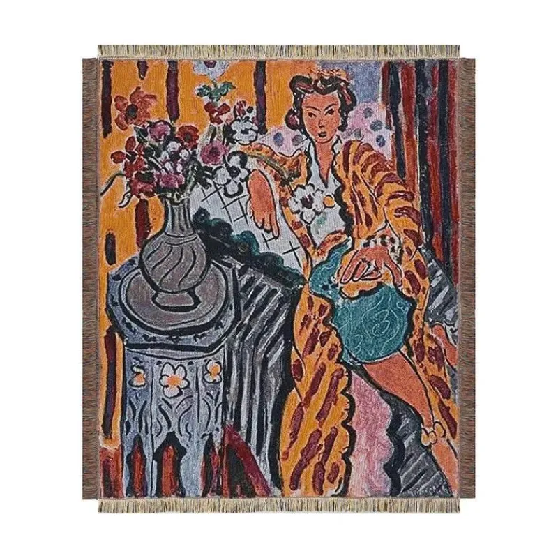 Warm Embrace Bettzeug-Nordische abstrakte Decke – Vielseitiges Outdoor-Dekor