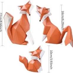 Accent Haven Wohndeko-Nordische abstrakte Fuchsfiguren - Geometrisches Wohndekor