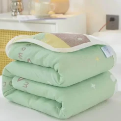 Warm Embrace Bettzeug-Nordische Baumwollgaze-Überwurfdecke - Weiche Cartoon-Tagesdecke für Betten und Sofas