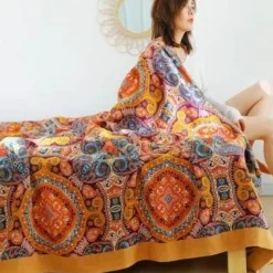 Cozy Haven Bettzeug-Nordische Überwurfdecke aus Baumwolle – weiche Gaze-Sofa-Tagesdecke