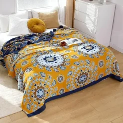 Wrap u0026 Relax Bettzeug-Nordische Blumendecke - Weiche Sommerdeko aus Baumwolle