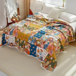 Wrap u0026 Relax Bettzeug-Nordische Blumendecke - Weiche Sommerdeko aus Baumwolle