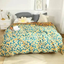 Wrap u0026 Relax Bettzeug-Nordische Blumendecke - Weiche Sommerdeko aus Baumwolle