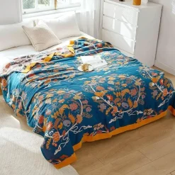 Wrap u0026 Relax Bettzeug-Nordische Blumendecke - Weiche Sommerdeko aus Baumwolle