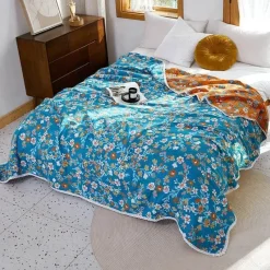 Wrap u0026 Relax Bettzeug-Nordische Blumendecke - Weiche Sommerdeko aus Baumwolle