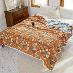 Wrap u0026 Relax Bettzeug-Nordische Blumendecke - Weiche Sommerdeko aus Baumwolle