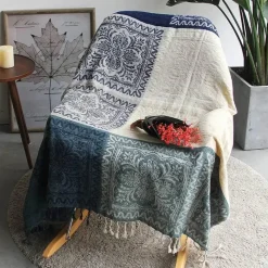 Wrap u0026 Relax Bettzeug-Nordische Boho-Überwurfdecke - Premium-Sofabezug im Retro-Karomuster