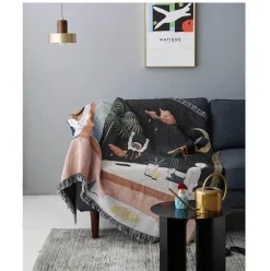 Cozy Haven Bettzeug-Nordische geometrische Überwurfdecke - Gemütliche moderne Wohndekoration