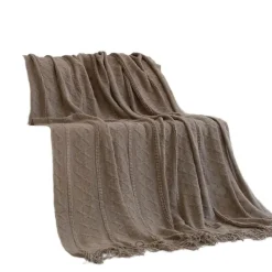 Wrap u0026 Relax Bettzeug-Nordische geometrische Strickdecke – weicher, gemütlicher Überwurf für Betten und Sofas
