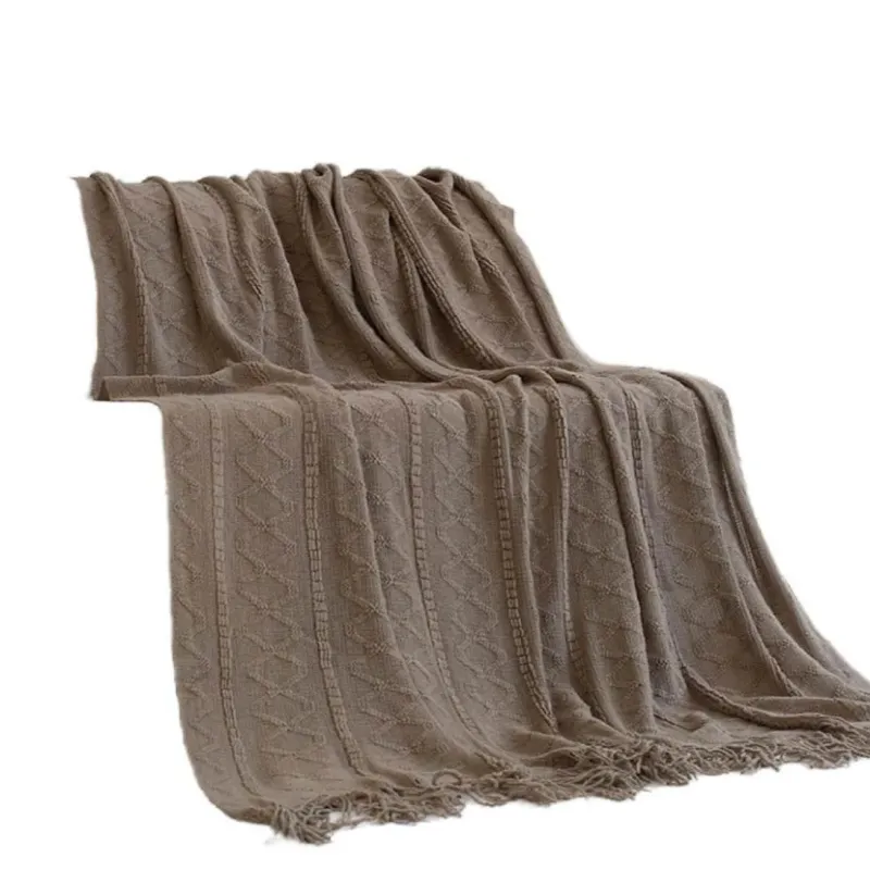 Wrap u0026 Relax Bettzeug-Nordische geometrische Strickdecke – weicher, gemütlicher Überwurf für Betten und Sofas
