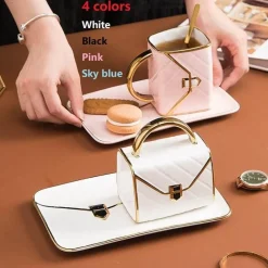 The Cozy Mug Küche & Esszimmer-Nordische Handtaschentasse – Stilvolle Kaffeetasse aus Keramik