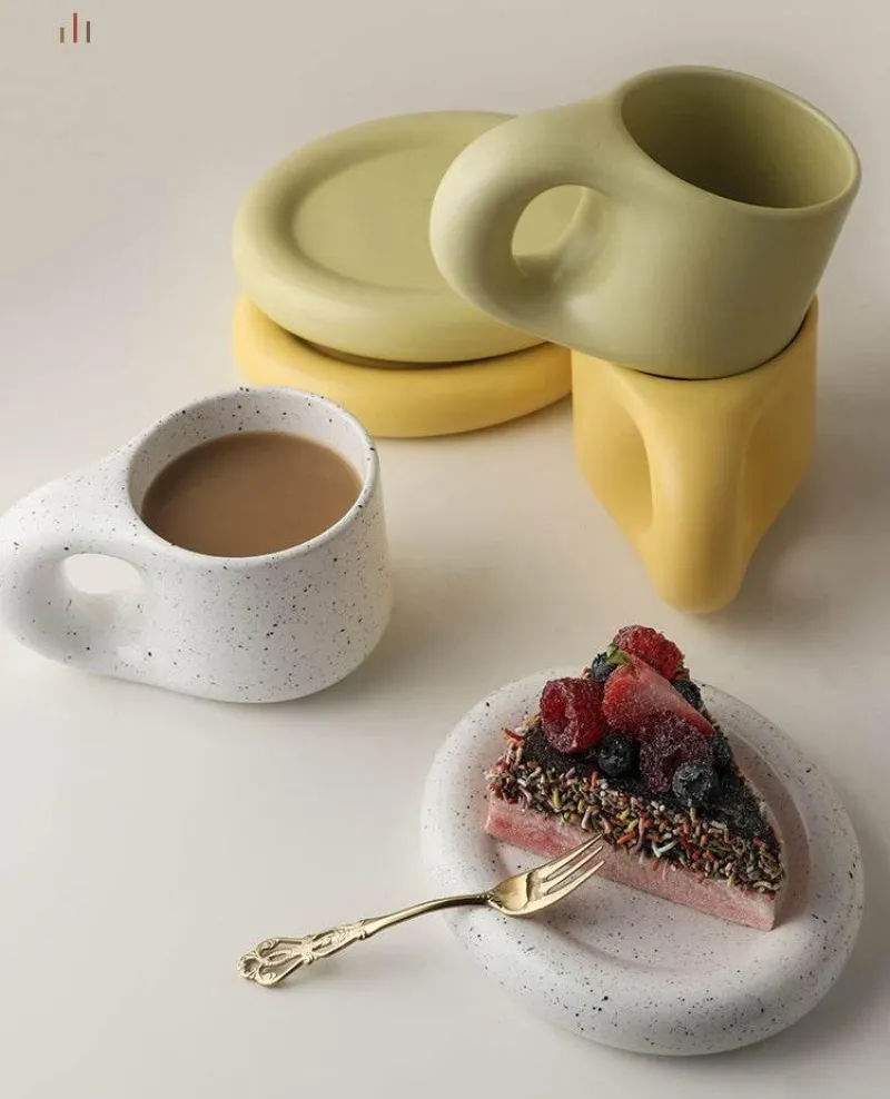 The Cozy Mug Küche & Esszimmer-Nordische Keramiktasse - Handgemachte Kaffeetasse