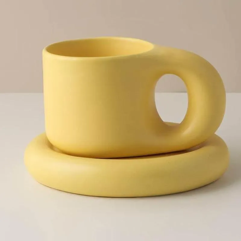 The Cozy Mug Küche & Esszimmer-Nordische Keramiktasse - Handgemachte Kaffeetasse