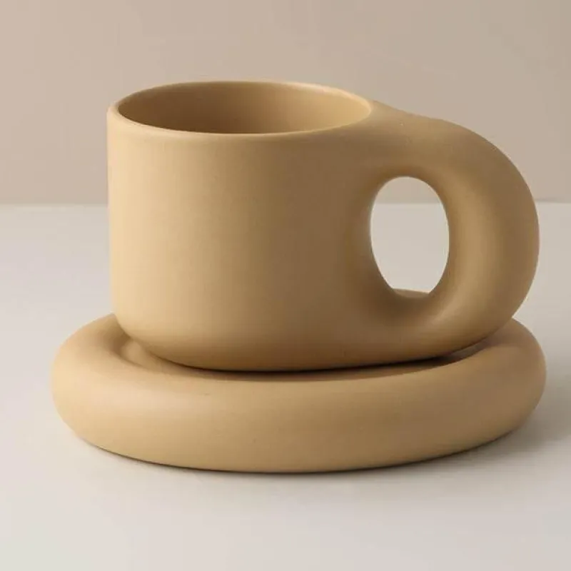 The Cozy Mug Küche & Esszimmer-Nordische Keramiktasse - Handgemachte Kaffeetasse