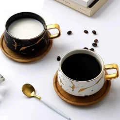 The Cozy Mug Küche & Esszimmer-Nordische Marmor-Keramik-Kaffeetassen – Elegantes Designer-Trinkgeschirr