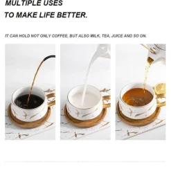 The Cozy Mug Küche & Esszimmer-Nordische Marmor-Keramik-Kaffeetassen – Elegantes Designer-Trinkgeschirr