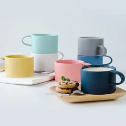 The Cozy Mug Küche & Esszimmer-Nordische matte Kaffeetassen – elegantes, farbenfrohes Design