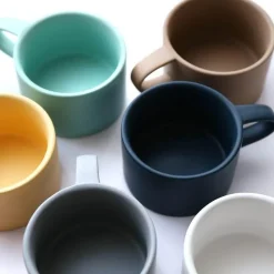 The Cozy Mug Küche & Esszimmer-Nordische matte Kaffeetassen – elegantes, farbenfrohes Design