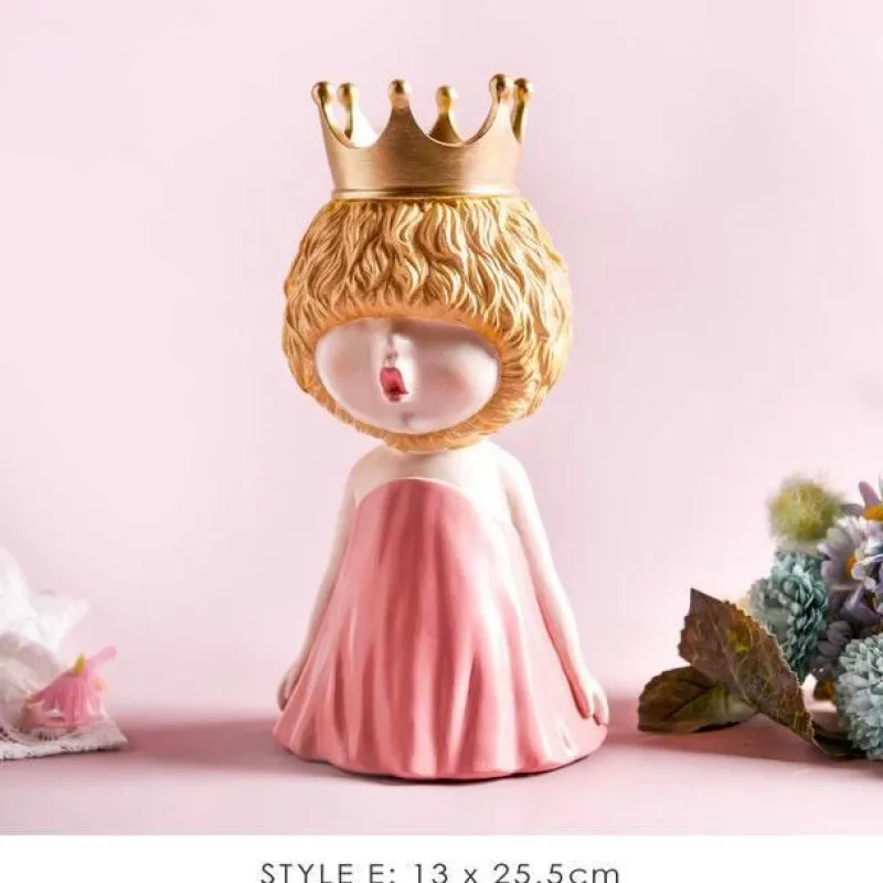 The Gilded Nest Wohndeko-Nordische Mädchen-Skulptur – Bubble Bow-Knot Home Decor Akzent