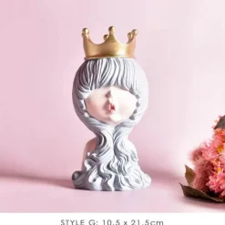 The Gilded Nest Wohndeko-Nordische Mädchen-Skulptur – Bubble Bow-Knot Home Decor Akzent