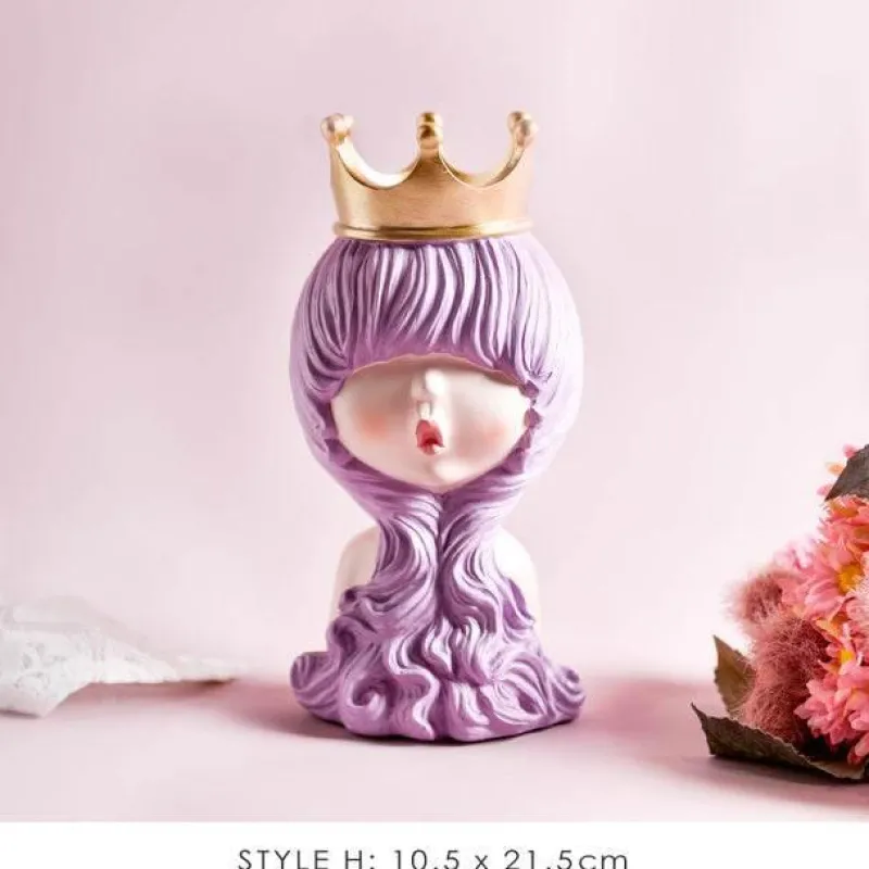 The Gilded Nest Wohndeko-Nordische Mädchen-Skulptur – Bubble Bow-Knot Home Decor Akzent