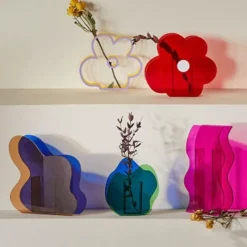 Timeless Vessels Wohndeko-Nordische Regenbogenvase – Modernes geometrisches Wohndekor