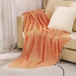 Wrap u0026 Relax Bettzeug-Nordische Streifen Überwurfdecke - Weiches Boho-Sofa-Schlafzimmerdekor