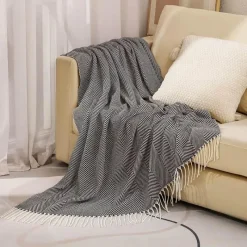Wrap u0026 Relax Bettzeug-Nordische Streifen Überwurfdecke - Weiches Boho-Sofa-Schlafzimmerdekor