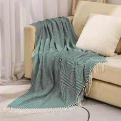 Wrap u0026 Relax Bettzeug-Nordische Streifen Überwurfdecke - Weiches Boho-Sofa-Schlafzimmerdekor