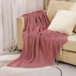 Wrap u0026 Relax Bettzeug-Nordische Streifen Überwurfdecke - Weiches Boho-Sofa-Schlafzimmerdekor