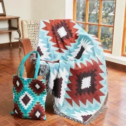 Snug u0026 Soft Bettzeug-Nordische Strickdecke – Bohemian-Überwurf für den Außenbereich für Camping-Wohnzimmerdekor