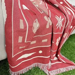Snug u0026 Soft Bettzeug-Nordische Strickdecke – Bohemian-Überwurf für den Außenbereich für Camping-Wohnzimmerdekor