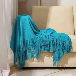 Wrap u0026 Relax Bettzeug-Nordische Strickdecke – Sofadekor aus weicher Wollmischung