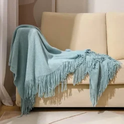 Wrap u0026 Relax Bettzeug-Nordische Strickdecke – Sofadekor aus weicher Wollmischung