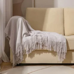 Wrap u0026 Relax Bettzeug-Nordische Strickdecke – Sofadekor aus weicher Wollmischung