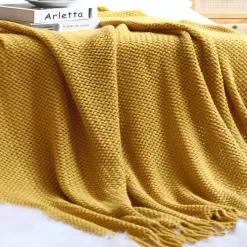 Wrap u0026 Relax Bettzeug-Nordische Strickdecke – Sofadekor aus weicher Wollmischung