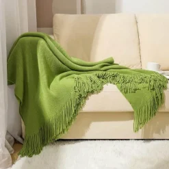 Wrap u0026 Relax Bettzeug-Nordische Strickdecke – Sofadekor aus weicher Wollmischung