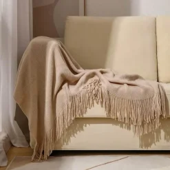 Wrap u0026 Relax Bettzeug-Nordische Strickdecke – Sofadekor aus weicher Wollmischung